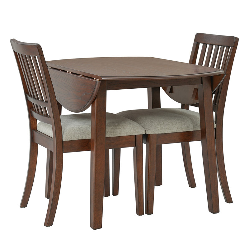 Ensemble de table de salle à manger 3 pièces pour 2 personnes, Brun