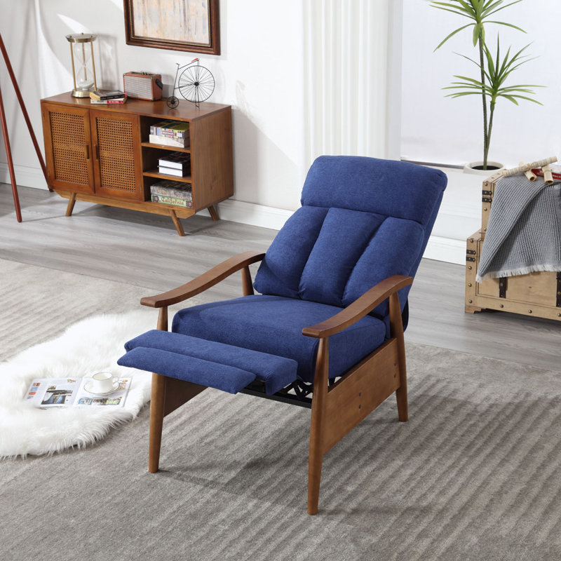 Fauteuil inclinable rembourré bamber, Lin bleu
