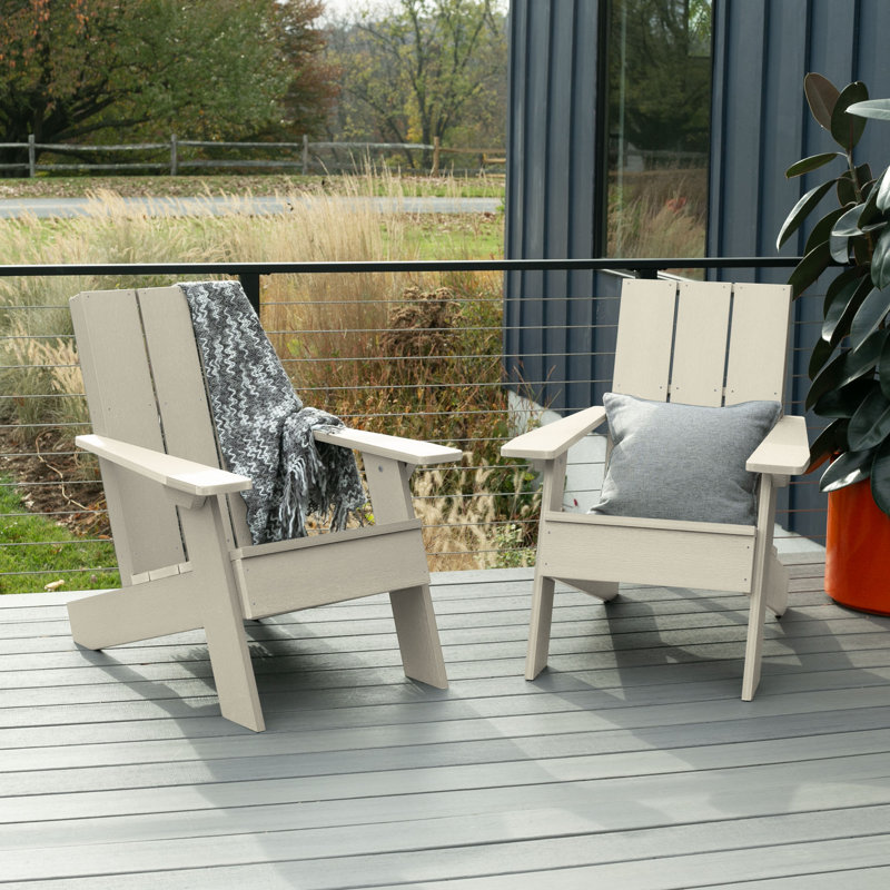 Chaise Adirondack en plastique Byrnes, Whitewash