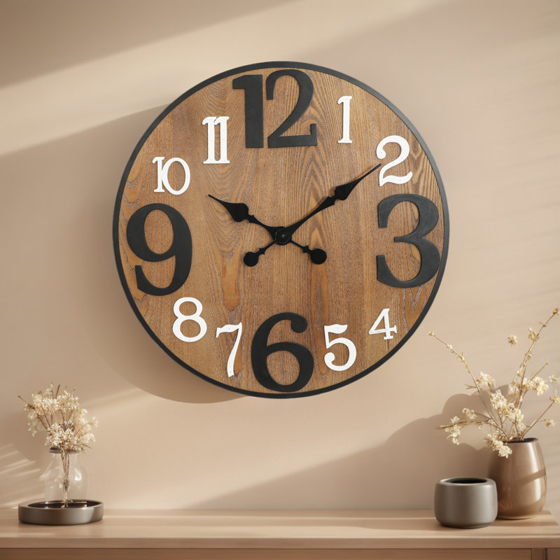 Kynlee Wood 24" Wall Clock