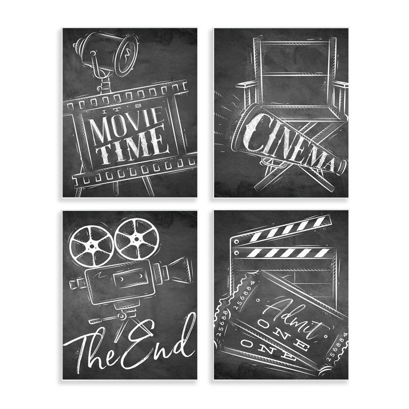 Ensemble de 4 plaques murales Chalkboard