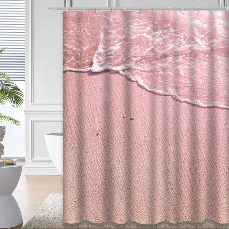 Rideau de douche Pink Beach Sand, L 72 po x l 84 po