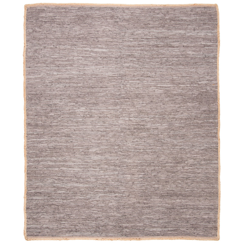 Zeitler Hand Woven Cotton Solid Color Rug in Light Grey/Natural, Rectangle 8' x 10'