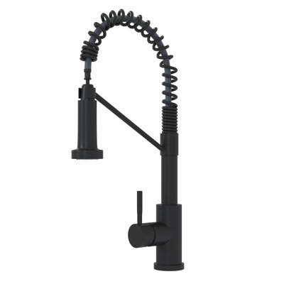Modern 19" Matte Black Kitchen Faucet With Single Handle - Stainless Steel 304 For Long-Lasting Durability Handle, A Stylish Home Bathroom Interior