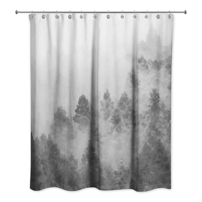 Rideau de douche simple Kimoralee, Gris