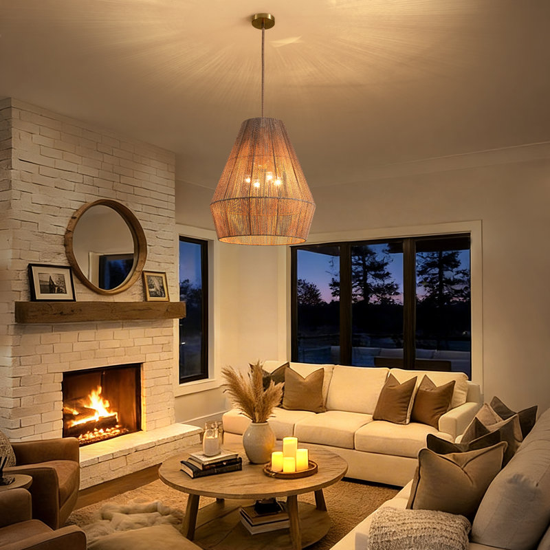 4 - Light Dimmable Geometric Chandelier