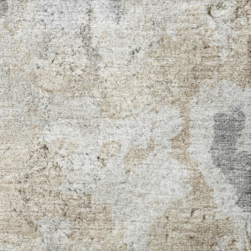 Premium Machine Washable Dream Shag ADS67 Soft Abstract Rug, 1'8" x 2'6", Beige