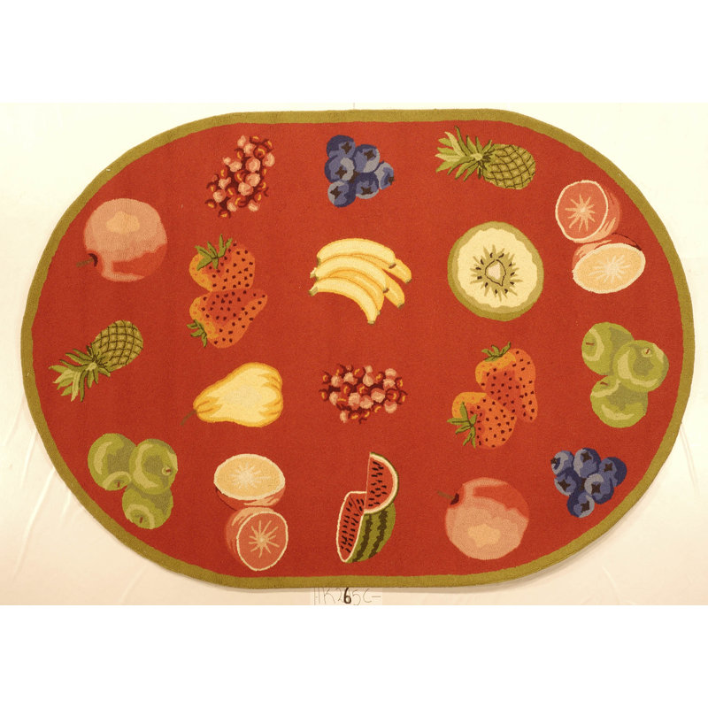 Chelsea Hand Hooked Wool Pile Rug, Oval 7'6" x 9'6"