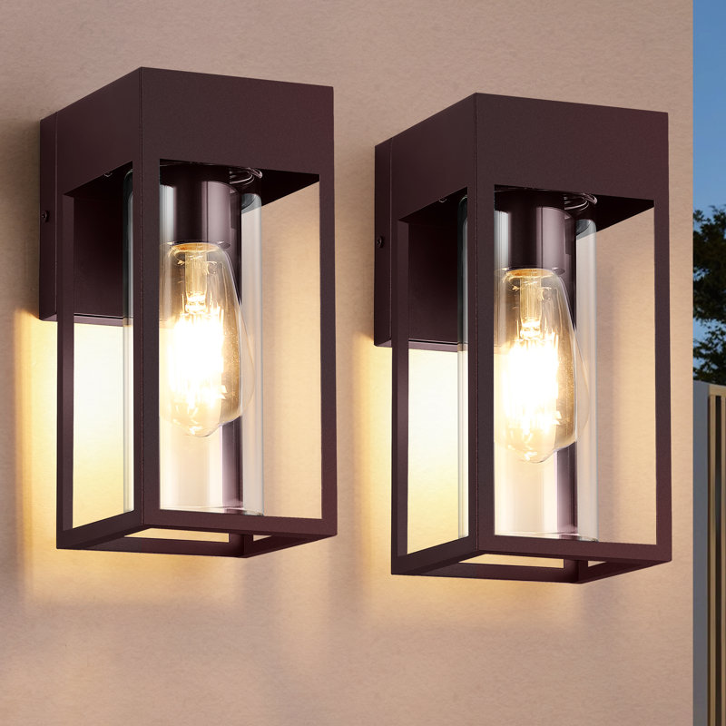 Applique murale d'extérieur imperméable avec verre transparent, paquet de 2 , Cramoisi