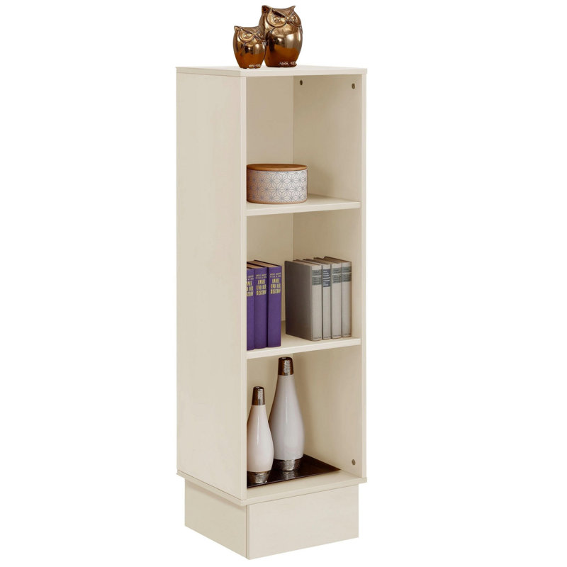 40cm W Solid Wood Height -Adjustable Shelving Unit, Cream