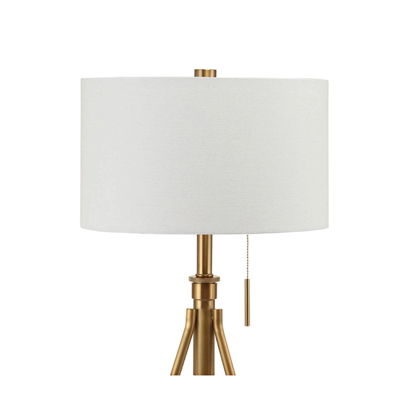 Interrupteur à poignée de lampe de plancher de style trépied 1Pc, Or brossé, 32"