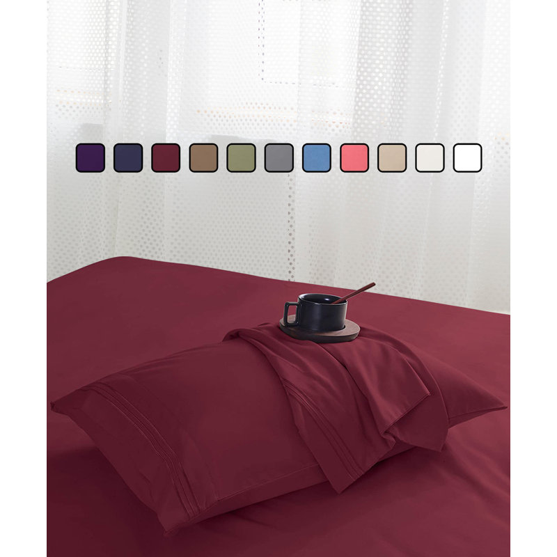 Greeny Green Luxury Bamboo Rayon Sheet Set, Burgundy