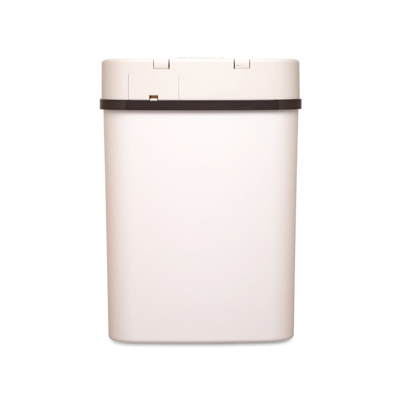 White Plastic Touchless Motion Sensor Trash Can, 3.2 Gallon