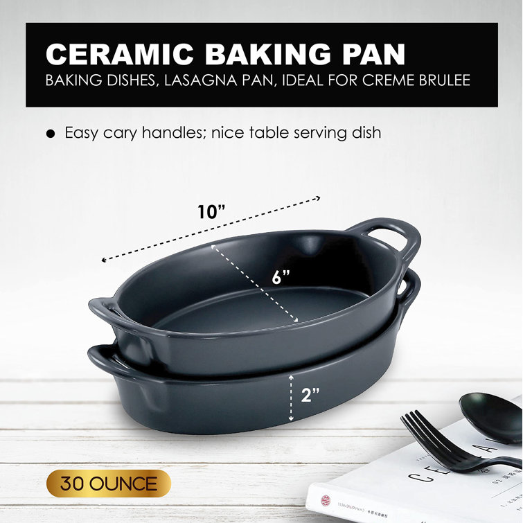 Bruntmor Porcelain 10.5X6 Rectangular Baking Dish Oven Safe