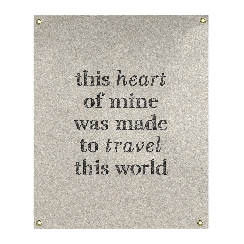Tapisserie de polyester, voyage d’amour, H 80 po x l 59 po, Blanc / Noir