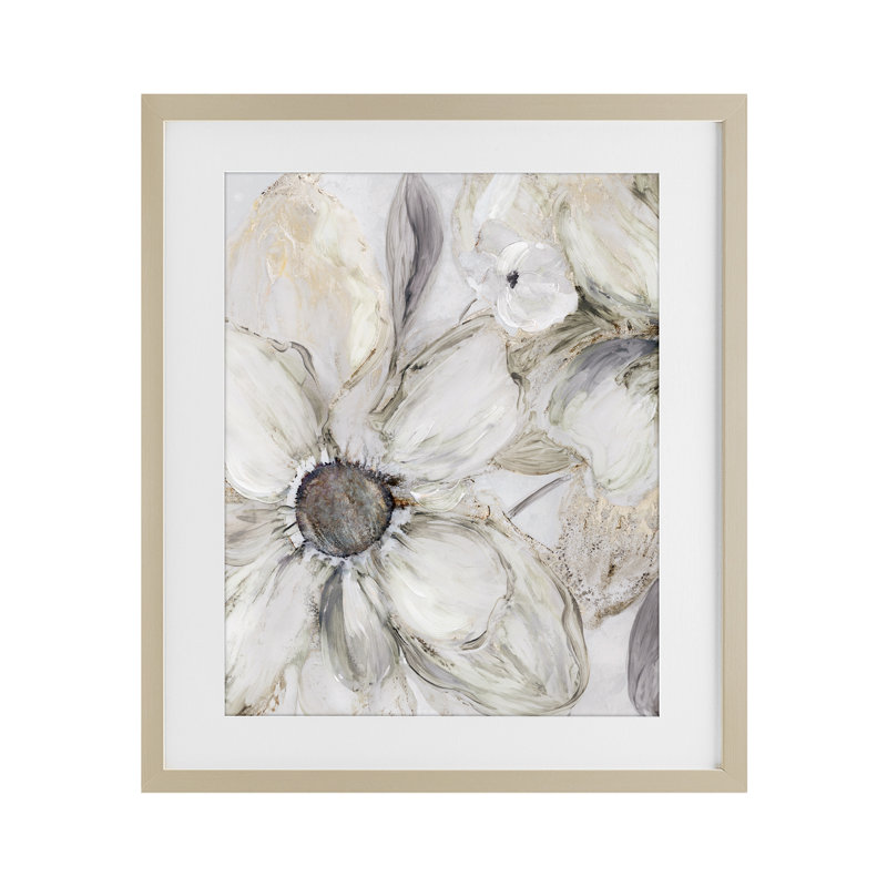 «Neutral Sandstone Blooms», reproduction d'art sous verre, design par Carol Robinson, H 16 po x l 13 po