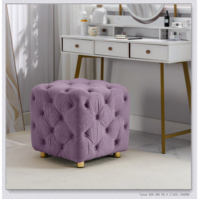 Repose-pieds rembourré en velours moderne, petite table de bout exquise, repose-pieds moelleux, fauteuil de maquillage, siège confortable pour le salon, la chambre à coucher et l'entrée