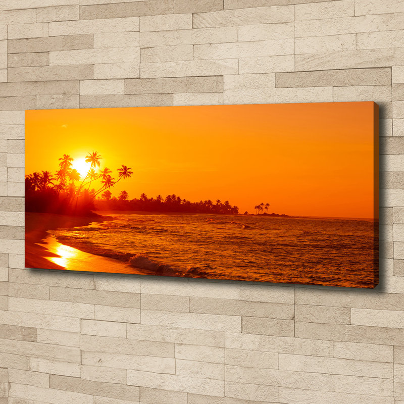Sunset Beach - No Frame Print on Canvas
