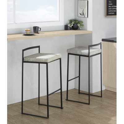 Brieon Upholstered Counter Stool with Metal Frame