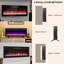 Insertion de foyer multifonctionnel ultra mince avec télécommande et flamme multicolore et braise, foyer électrique en verre trempé, foyer mural-1813994260