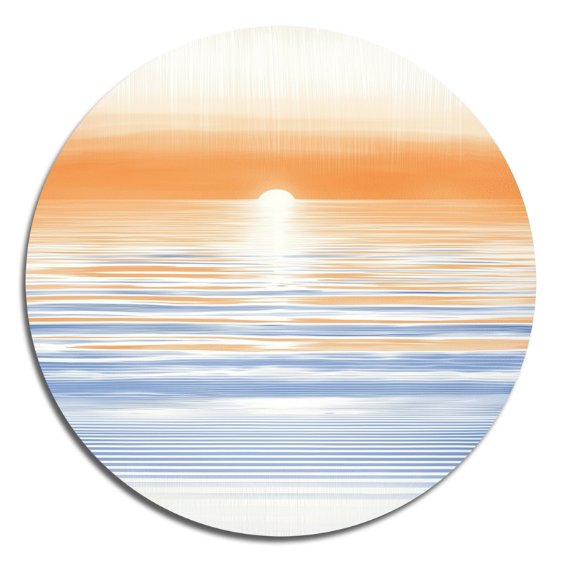 Océan brise de paradis - décoration murale bord de mer ronde, vue sur l'océan et le lac, H 16 po x l 16 po