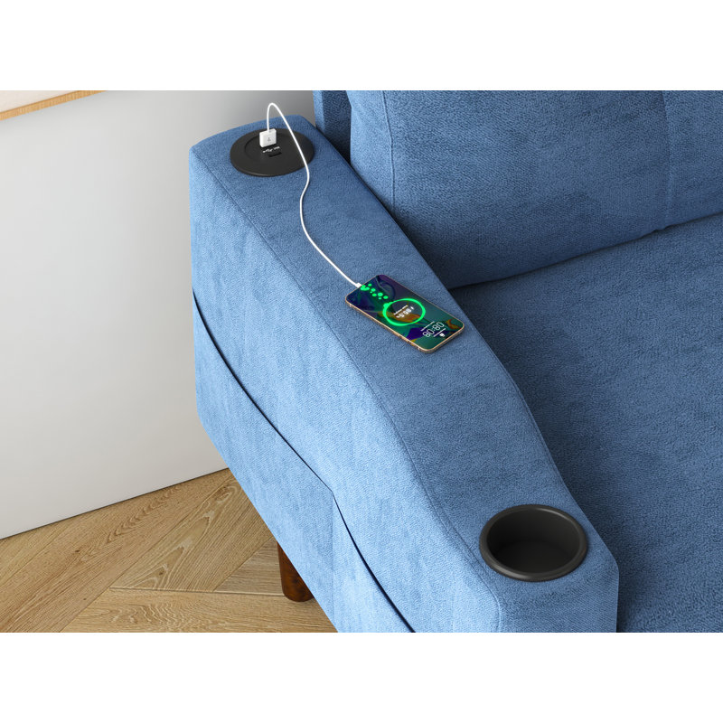 Canapé modulaire 2 pièces Hamleigh, Bleu