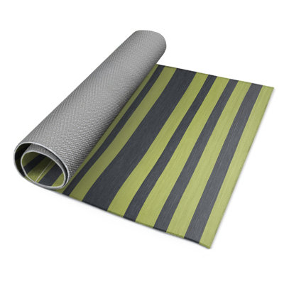 HorizontalStripes Green Indoor and Outdoor Area Rug