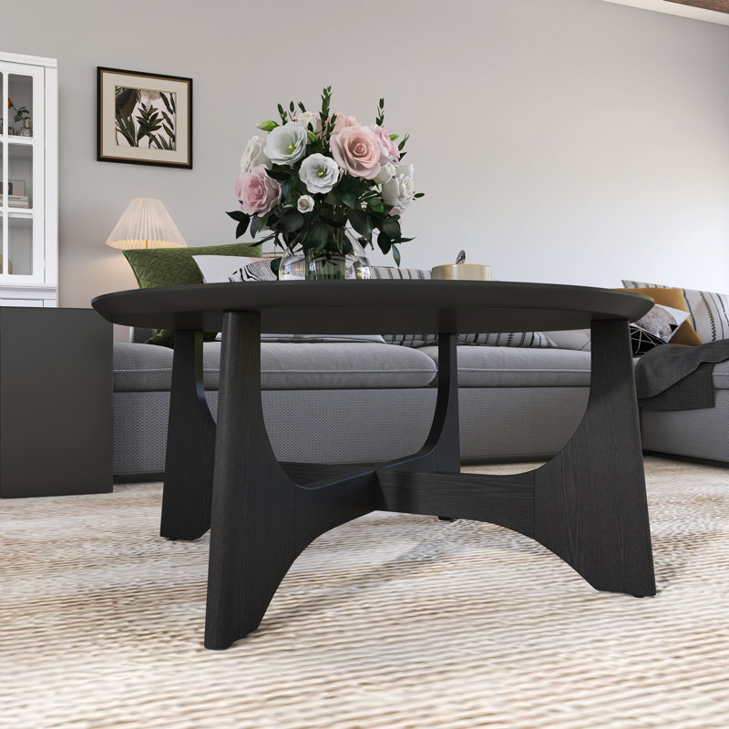 Table basse ronde en bois 36 po