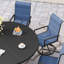 Ensemble repas de 60 po en aluminium avec table de salle à manger ronde et 8 chaises rembourrées en textilène-1657909096