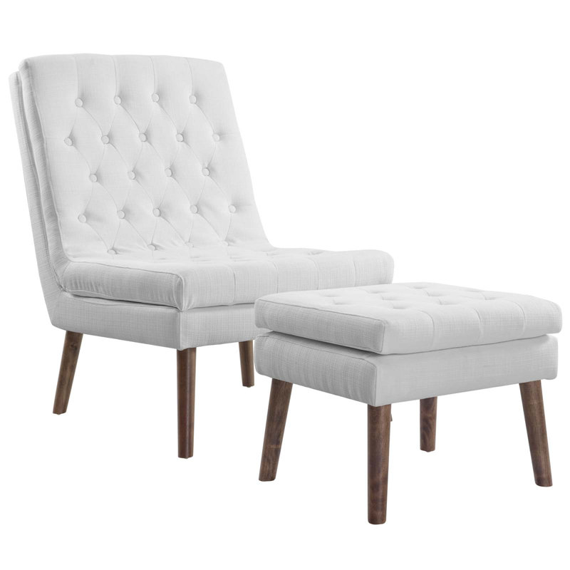 Méridienne et repose-pieds Modway, Polyester blanc