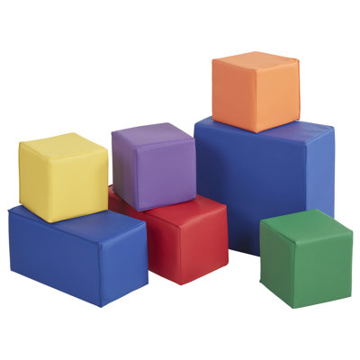 ECR4Kids SoftZone Large Foam Building Blocks, Beginner Playset, 7-Piece