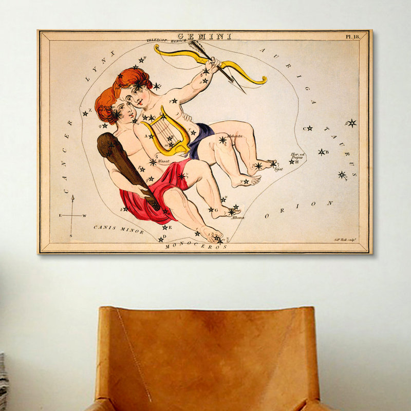 « gemini » par impression sur toile Sidney Hall, H 18 po x l 26 po x P 1,5 po, Toile tendue, Pas de tapis