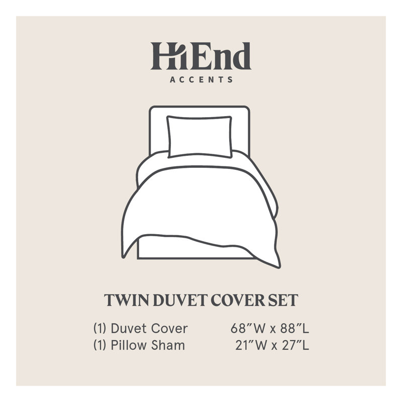 Hera Washed Linen Flange Modern Rustic Classic Chic Duvet Cover Set, Navy, King Duvet Cover + 2 King Shams
