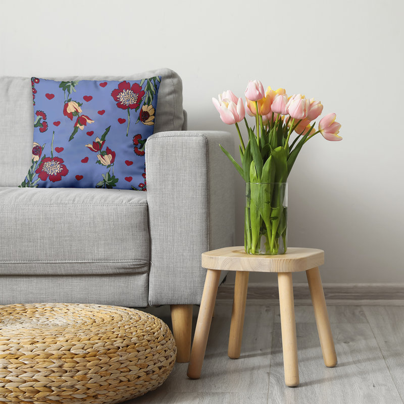 Coussin décoratif Love In The Garden PHF1638BL16, H 20 po x l 20 po, Carré