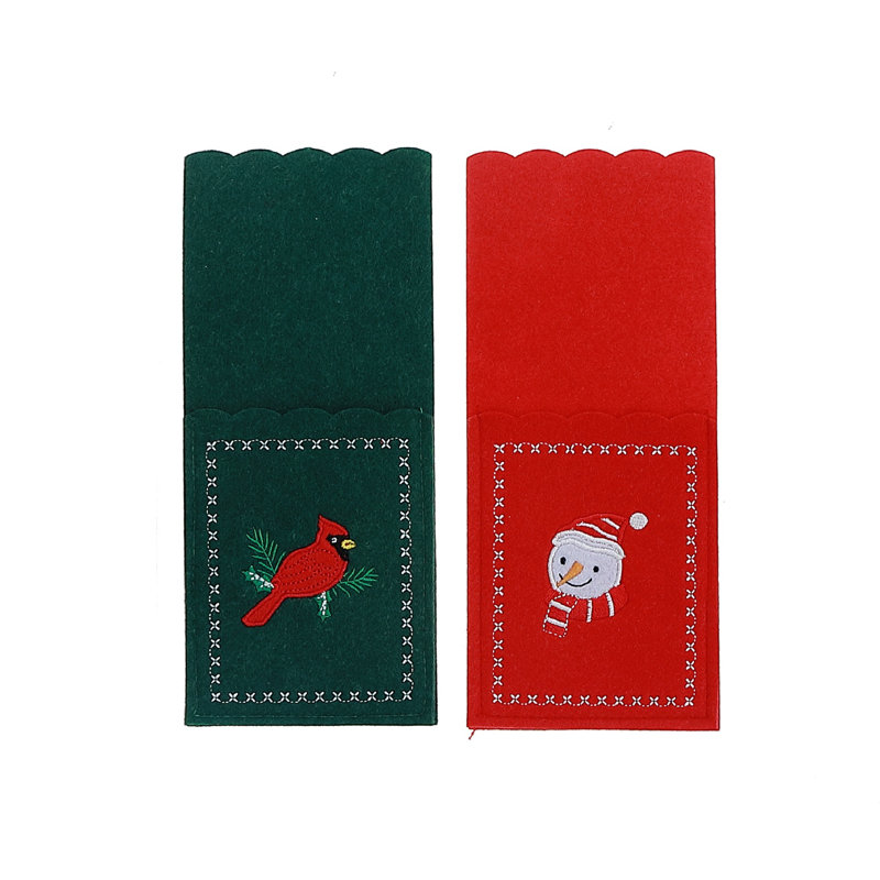 Ensemble de 4 pochettes porte-couverts en feutre (assorties) - ensemble de 2
