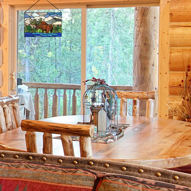 Moose in Mountain Scape Window Panel