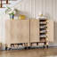 Armoire à chaussures 31,49 po moderne à 6 niveaux en bois naturel avec portes