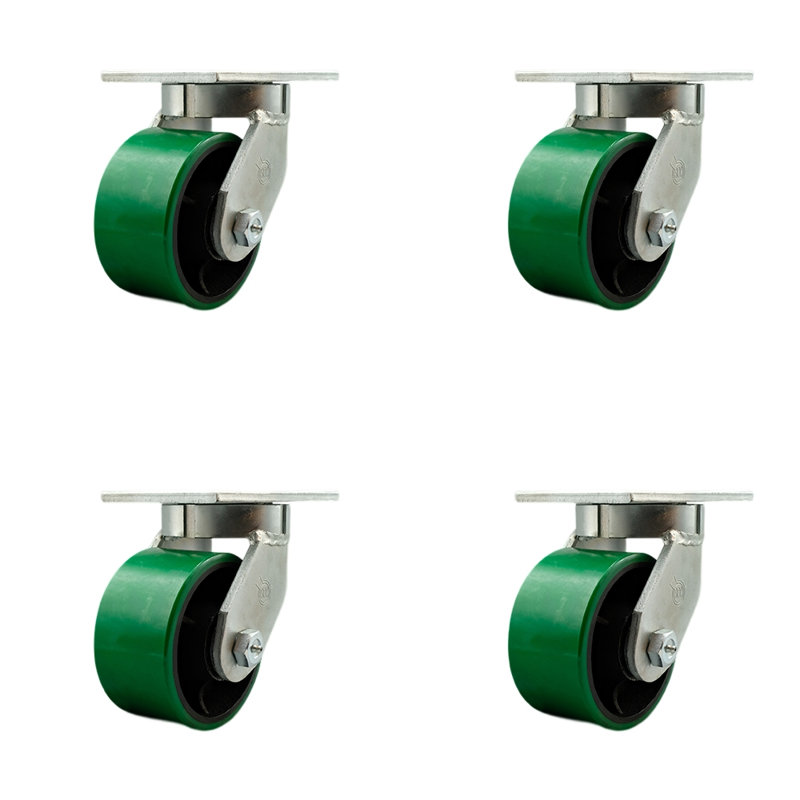 Ensemble de 4 roulettes pivotantes très robustes en poly sur roulettes