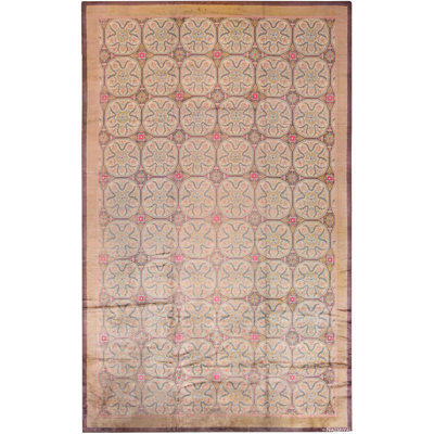 One-of-a-Kind 5'3" X 10'7" 1900s Runner Wool Area Rug in Pink