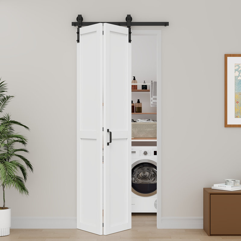 Porte de grange pliable 84 po H, 2 panneaux, 36 po x 84 po