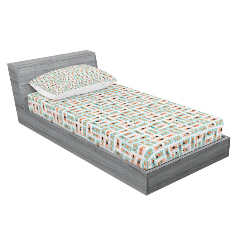 Beach Microfiber Sheet Set, Twin XL Sheet Set with Fitted Sheet