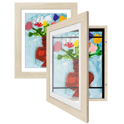 Light Wood Storage Picture Frame with Mat
