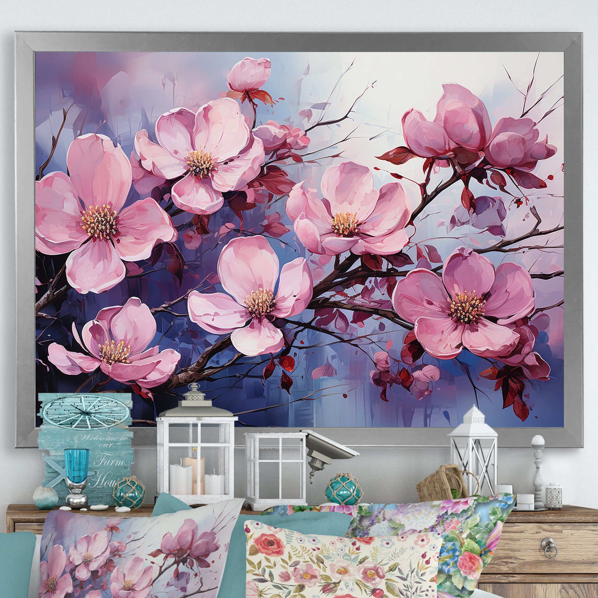 Winston Porter Dogwood Blossoms In Amethyst Hues On Canvas Print | Wayfair