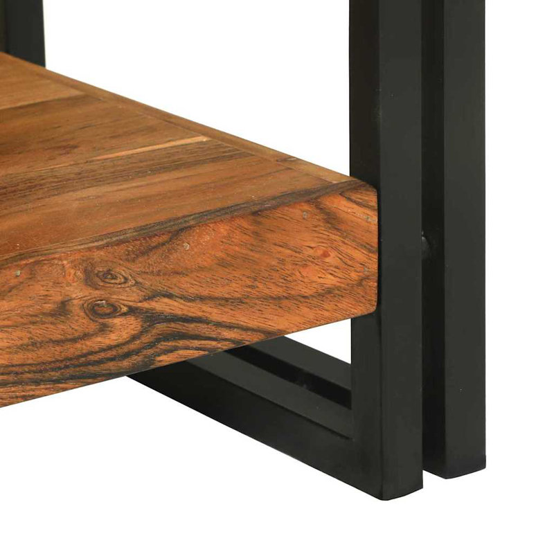 Solid Wood Console Table, 75cm H x 120cm W x 33cm D, Brown
