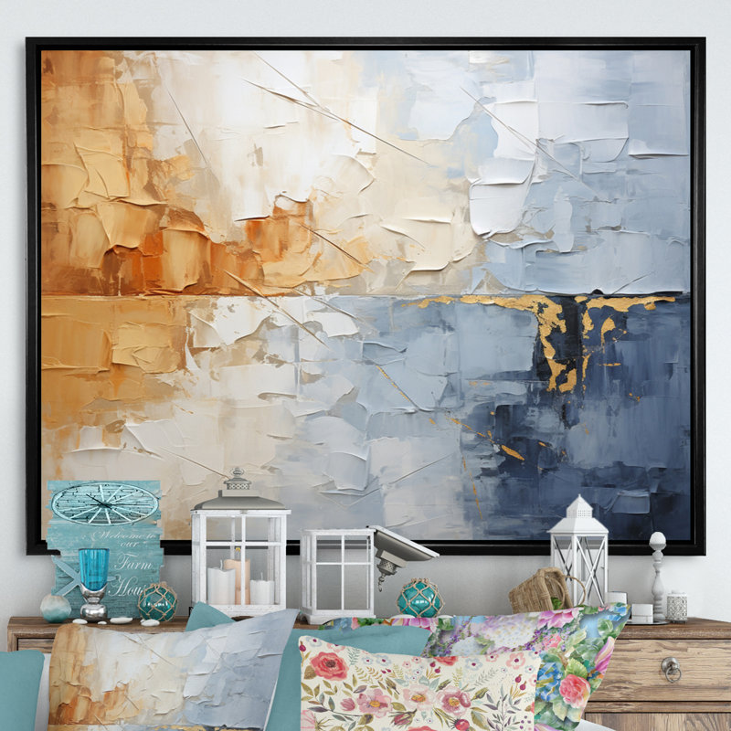 «Clouds Landscape Canopy Collage II», art mural nuages, H 30 po x l 40 po x P 1,5 po, Cadre flottant noir