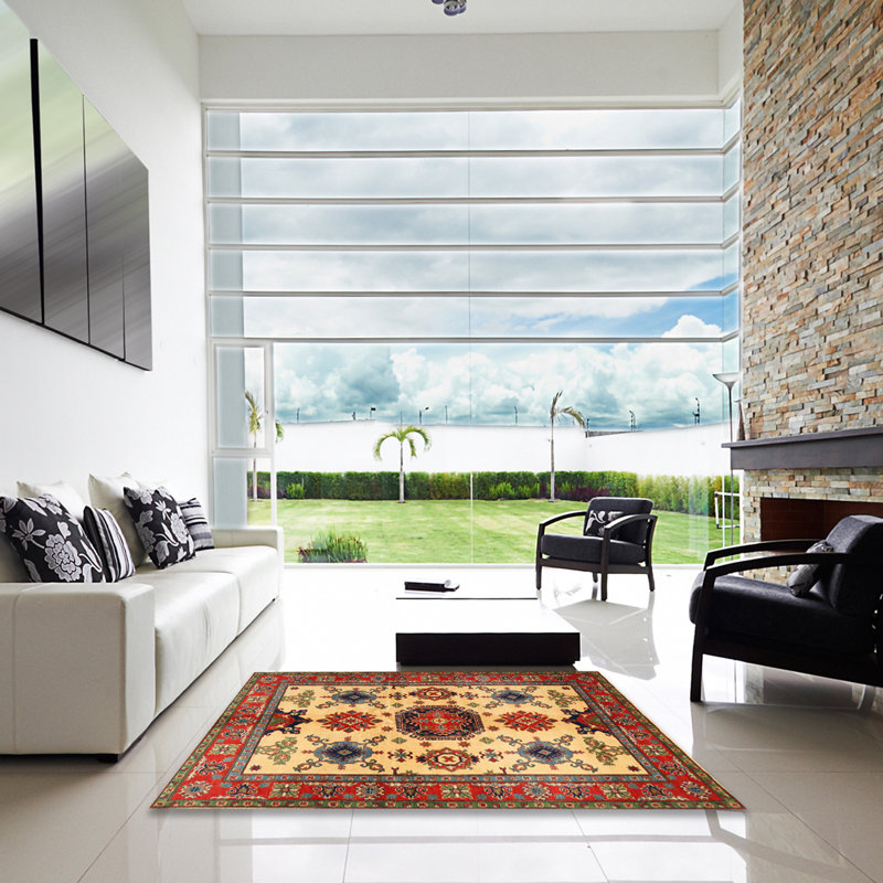 Tapis rouge à motif sud-ouest, Carré 5 pi