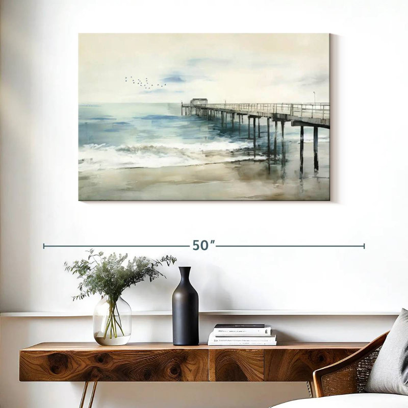 Idyllic coastal jetty Aletra, H 26 po x l 39 po