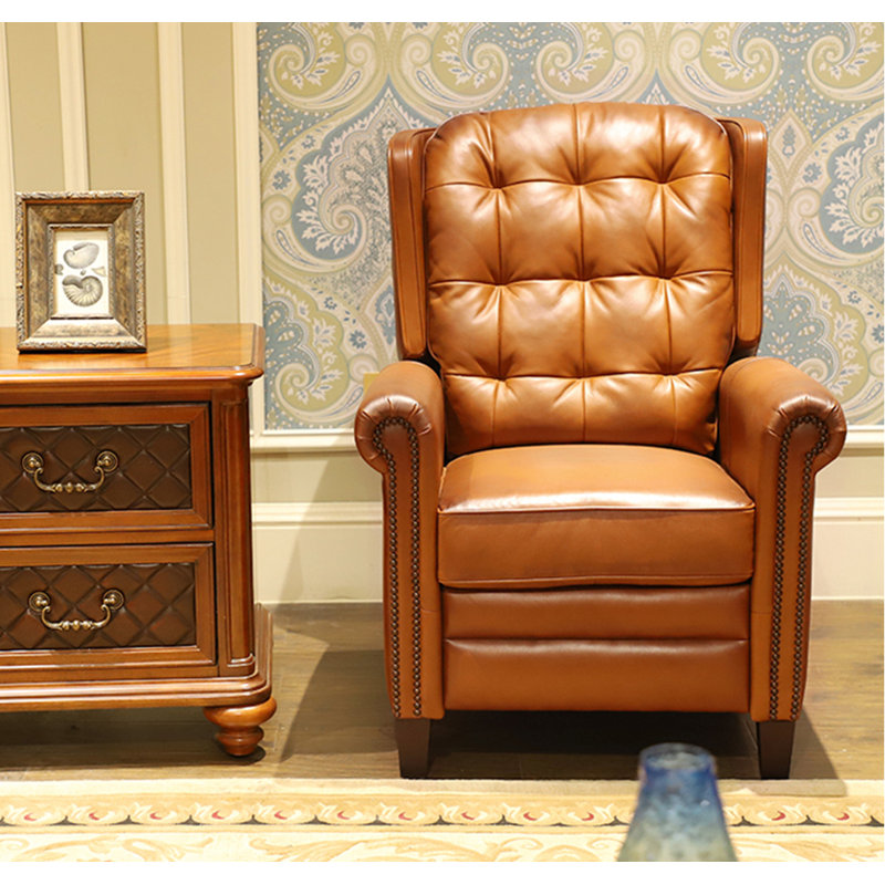 Fauteuil inclinable en cuir véritable Lazelle