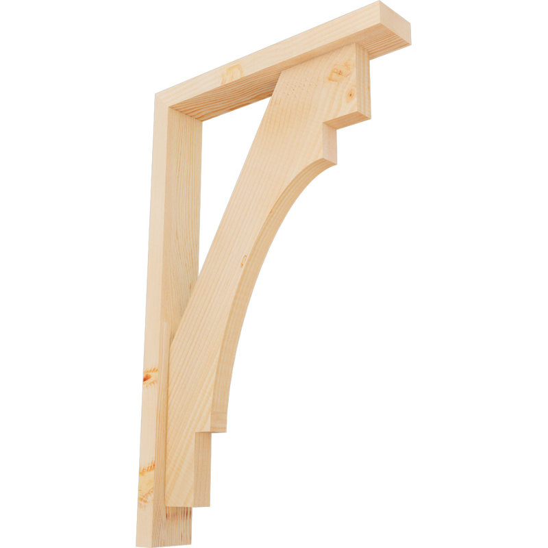 Support l 3 1/2 po x P 20 po x H 32 po Merced Block avec support décalé, sapin Douglas, 32 x 20