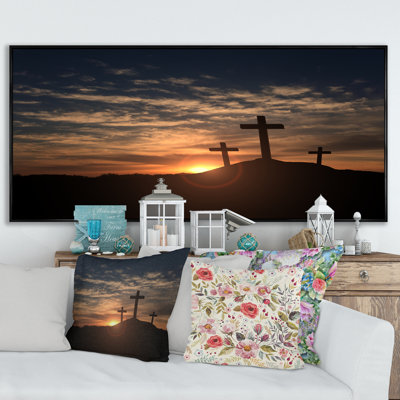 Three Eligious Crosses At Sunset " Three Eligious Crosses At Sunset "